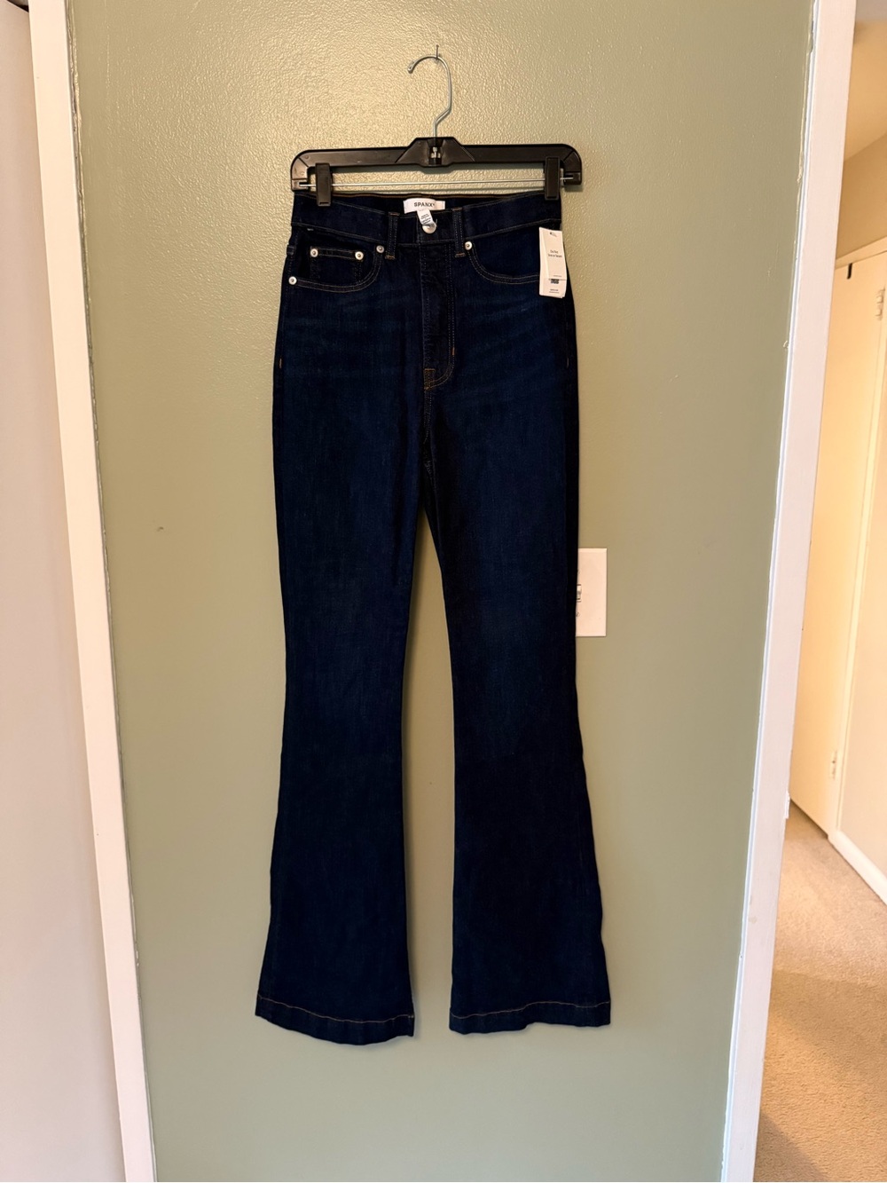 NWT SPANX Dark Blue High-Rise Flare Jeans
